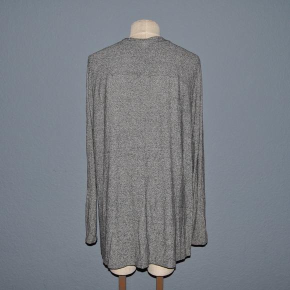 J.JILL Wearever Gray Marled Open-Front Cardigan D1 - Picture 3 of 7